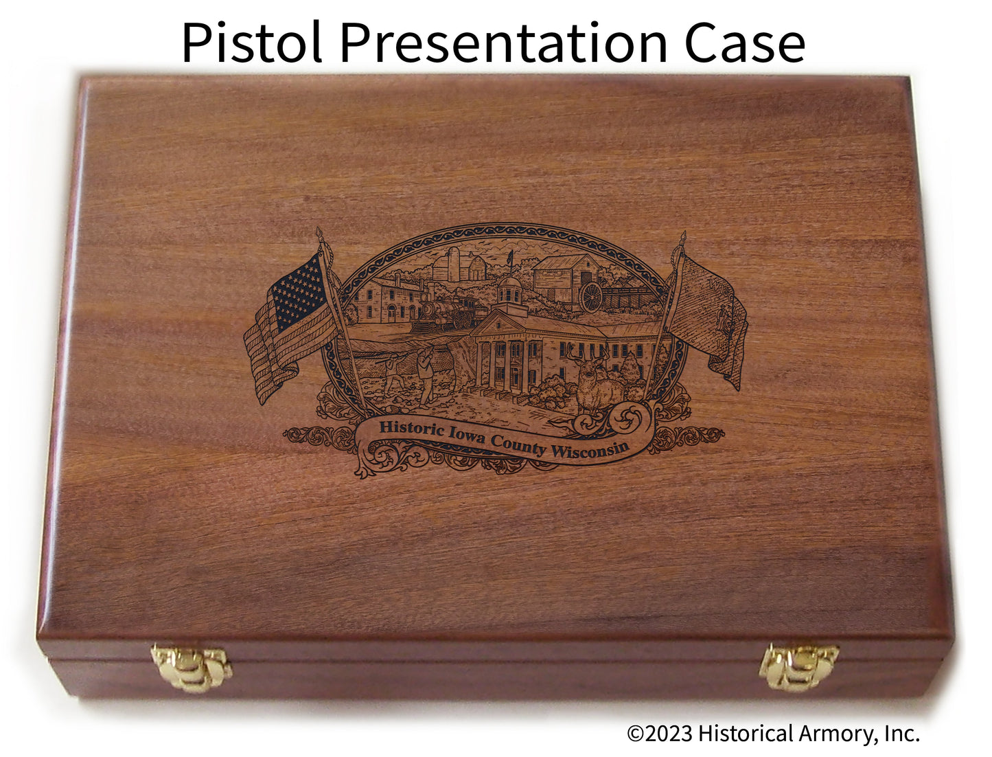 Iowa County Wisconsin Engraved .45 Auto Ruger 1911 Presentation Case