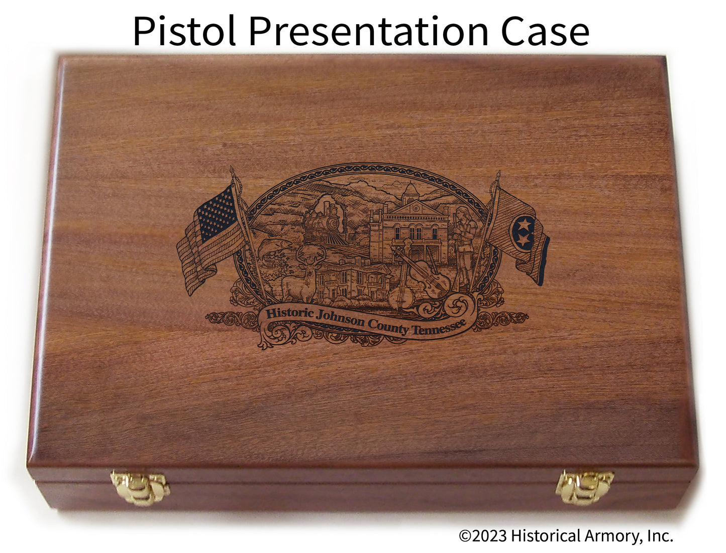 Johnson County Tennessee Engraved .45 Auto Ruger 1911 Presentation Case