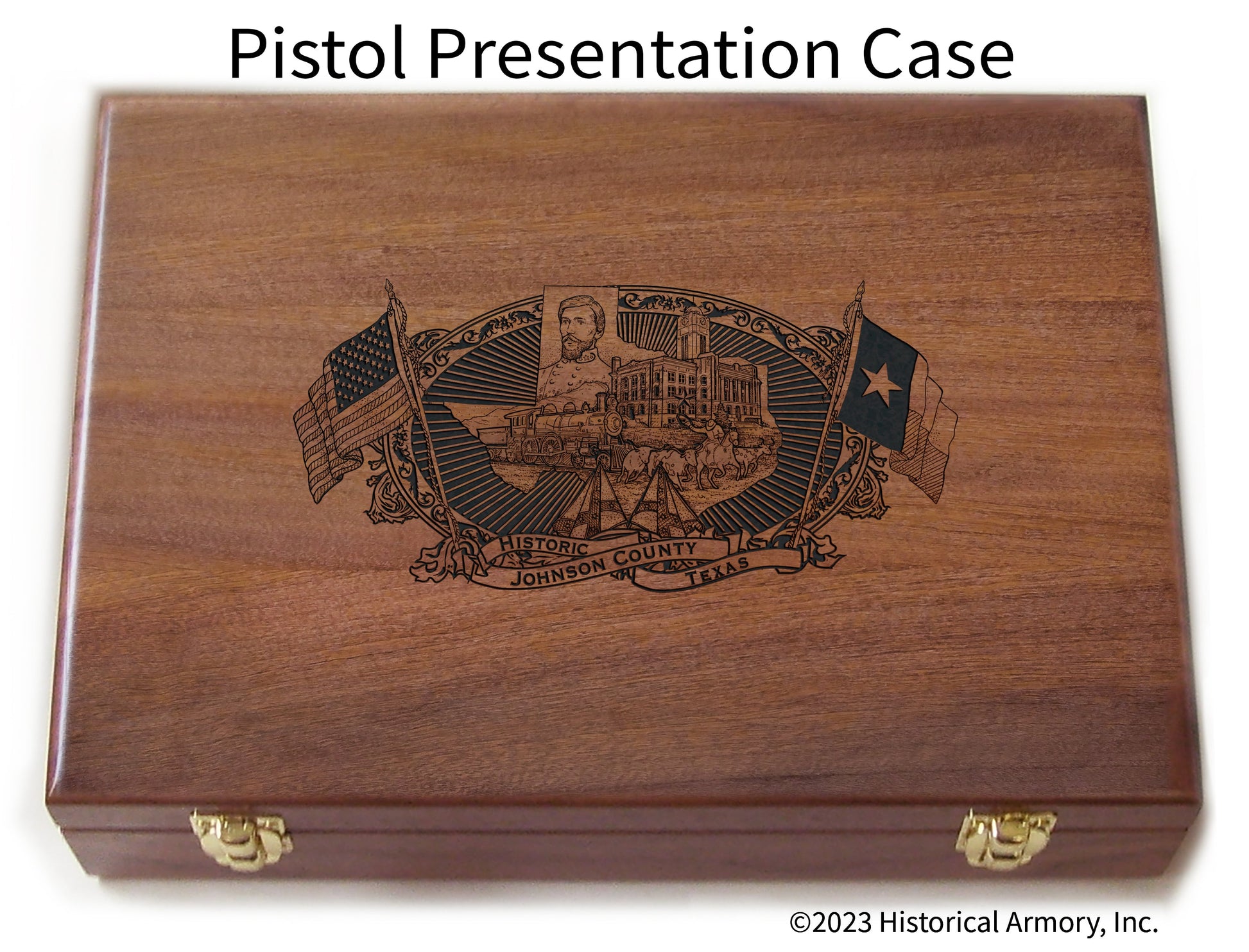 Johnson County Texas Engraved .45 Auto Ruger 1911 Presentation Case