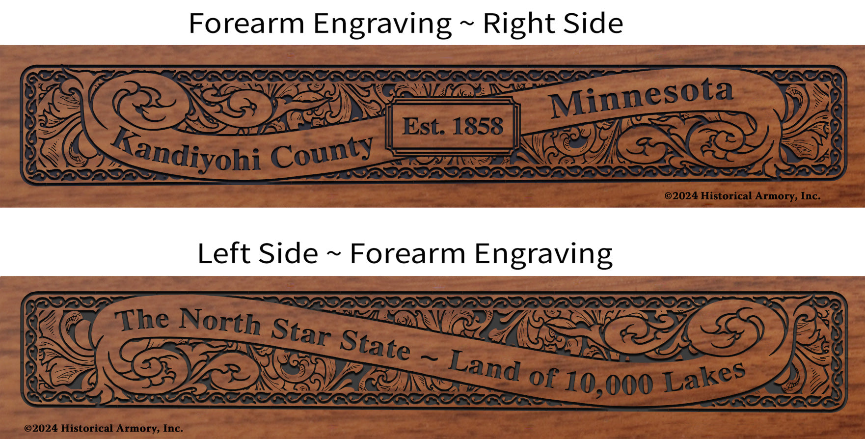 Kandiyohi County Minnesota Engraved Rifle Forearm