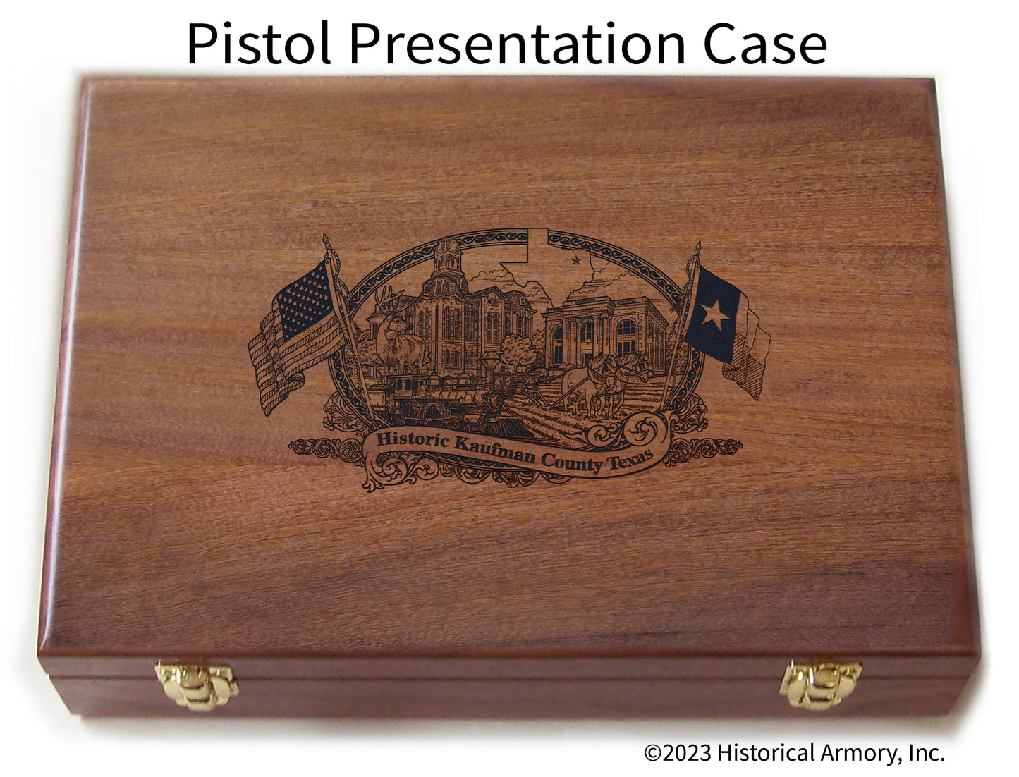 Kaufman County Texas Engraved .45 Auto Ruger 1911 Presentation Case