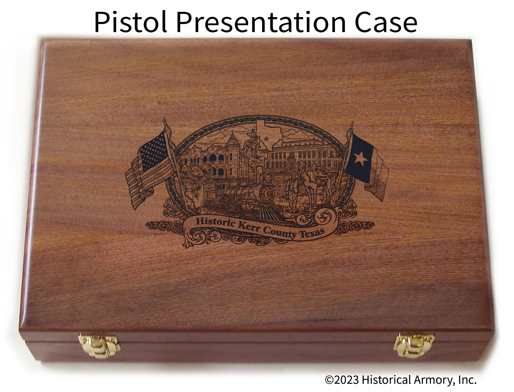 Kerr County Texas Engraved .45 Auto Ruger 1911 Presentation Case