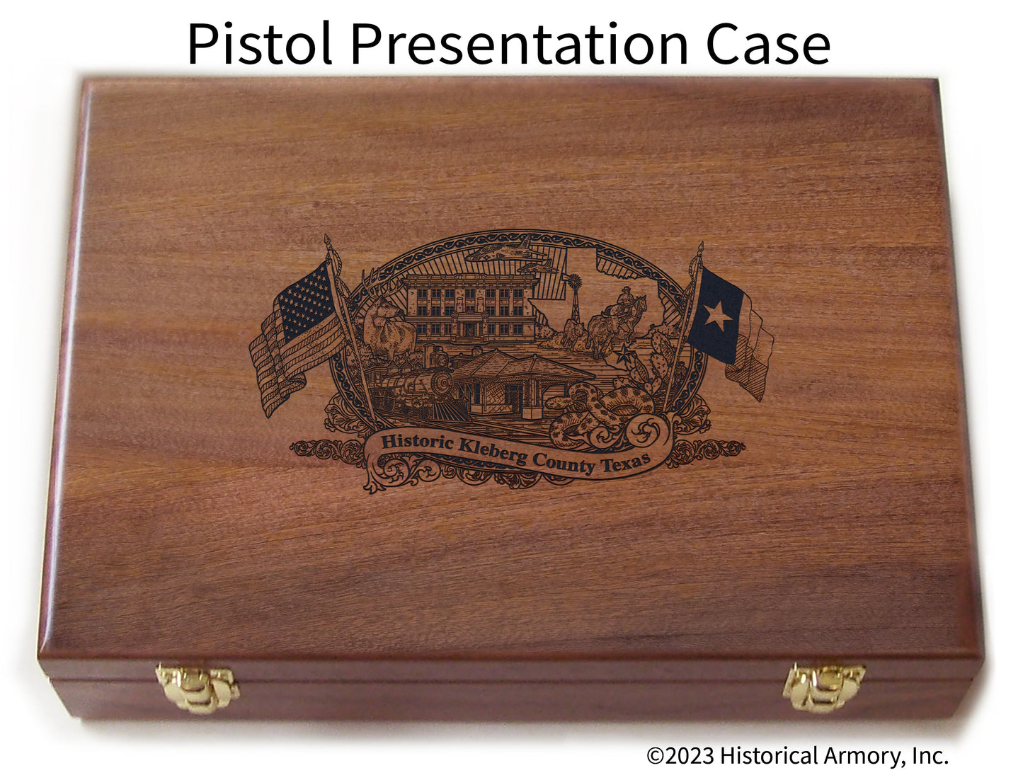 Kleberg County Texas Engraved .45 Auto Ruger 1911 Presentation Case