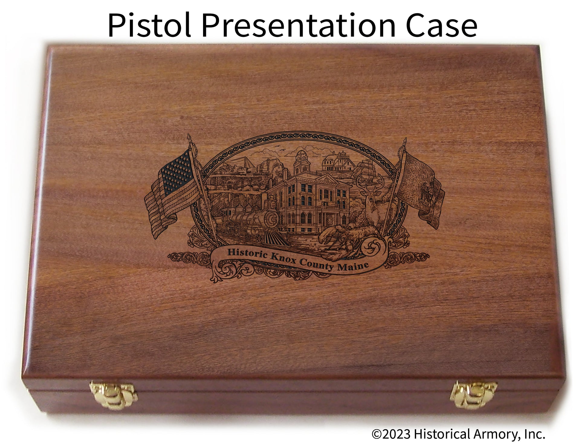 Knox County Maine Engraved .45 Auto Ruger 1911 Presentation Case