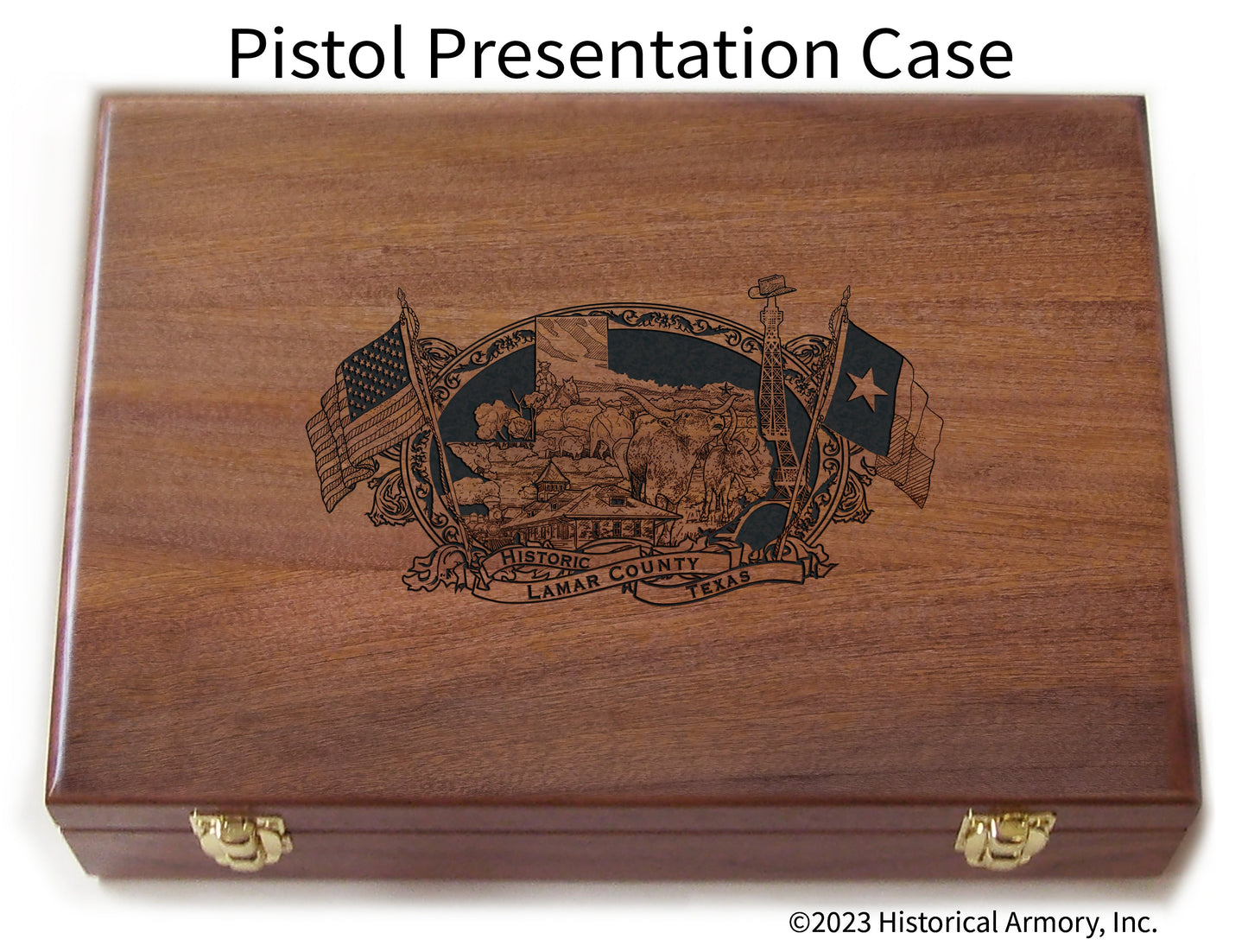 Lamar County Texas Engraved .45 Auto Ruger 1911 Presentation Case