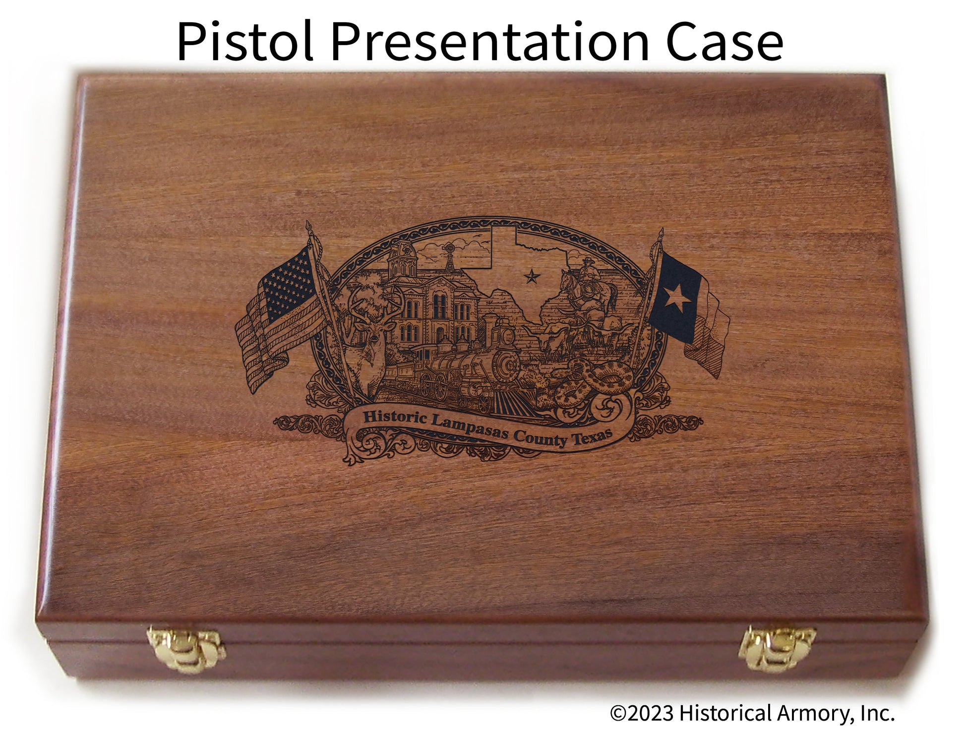 Lampasas County Texas Engraved .45 Auto Ruger 1911 Presentation Case