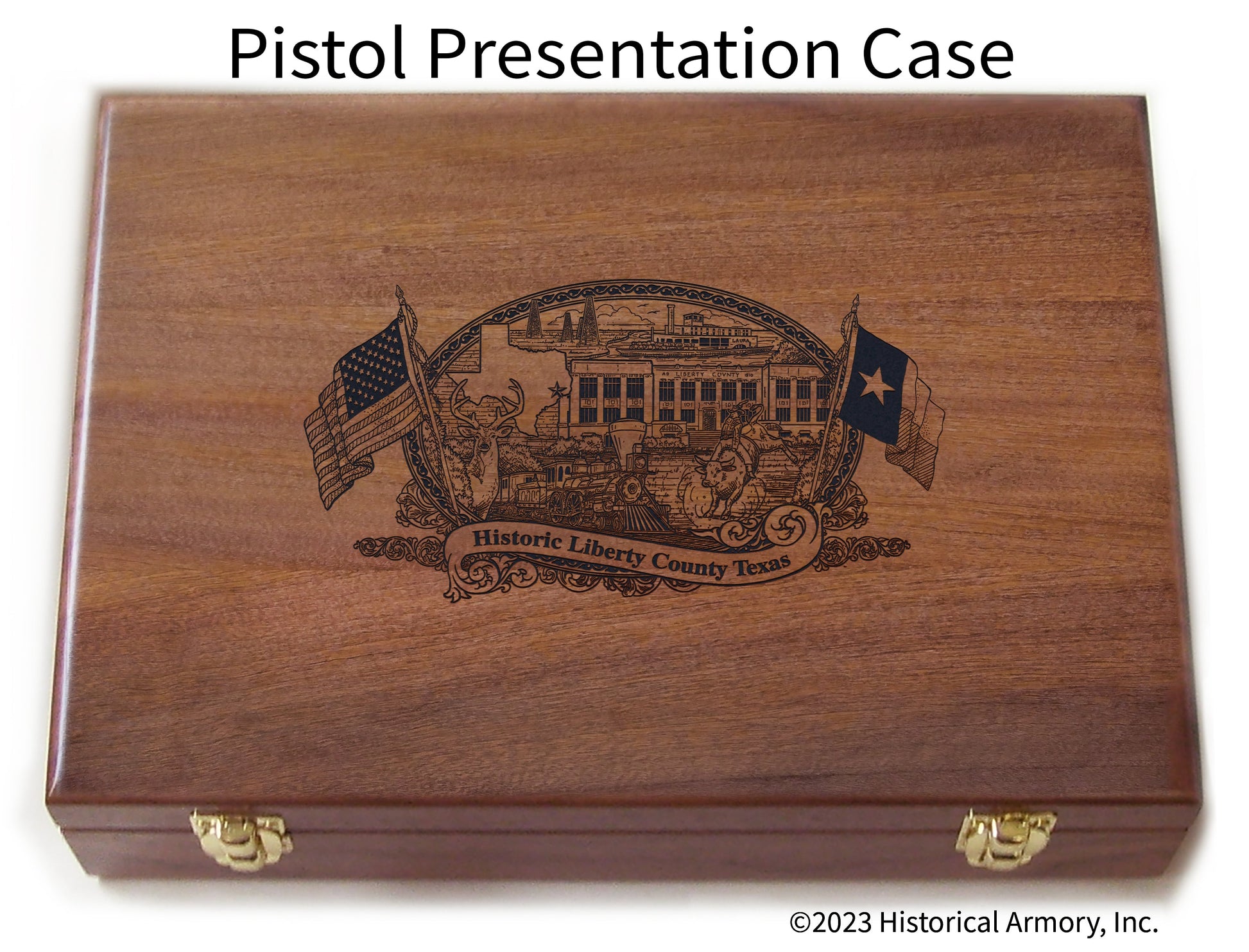 Liberty County Texas Engraved .45 Auto Ruger 1911 Presentation Case