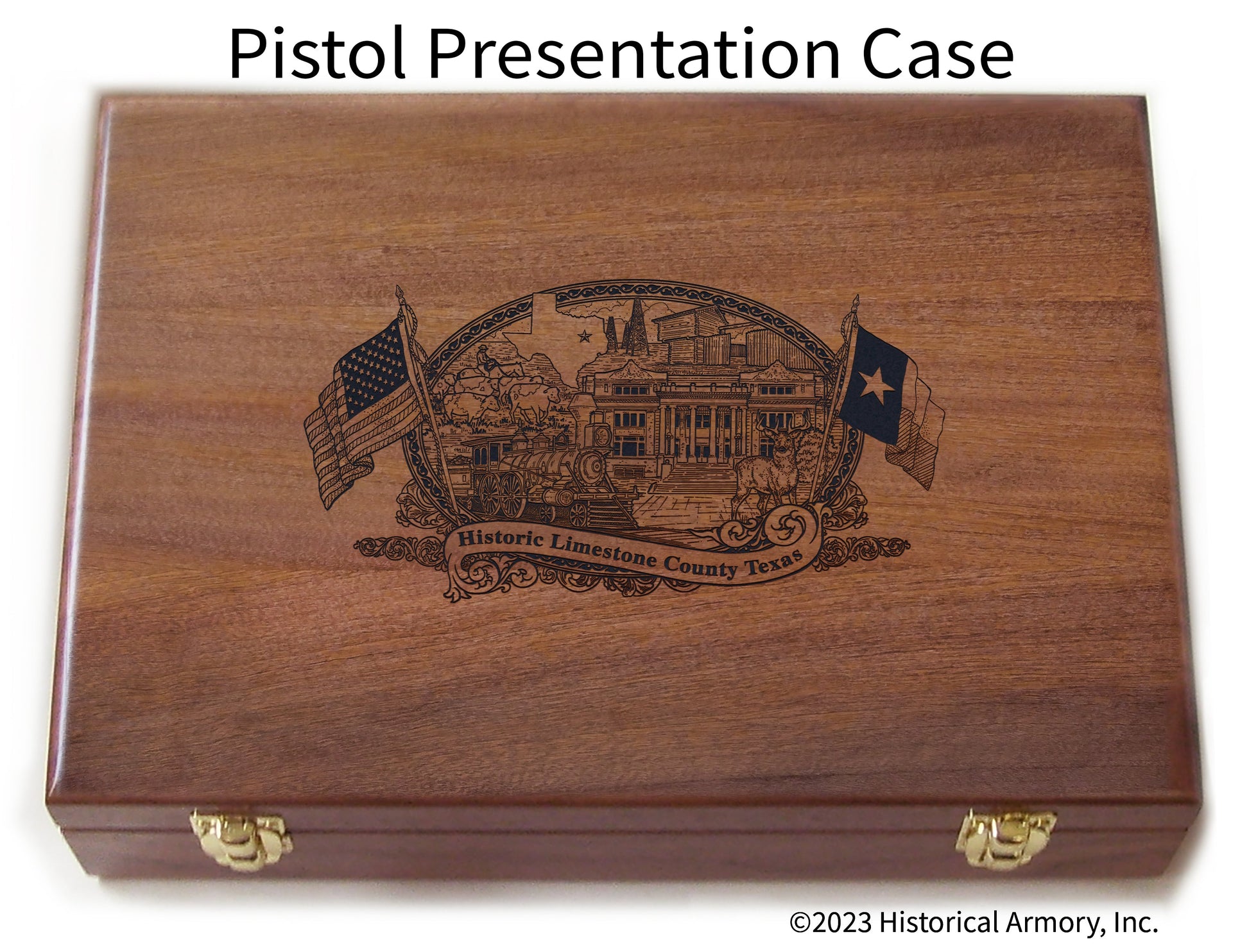 Limestone County Texas Engraved .45 Auto Ruger 1911 Presentation Case