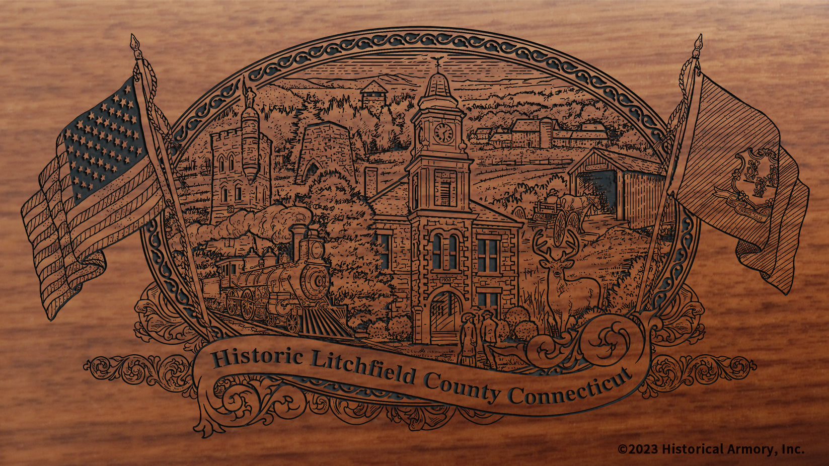 Litchfield County Connecticut Engraved Rifle