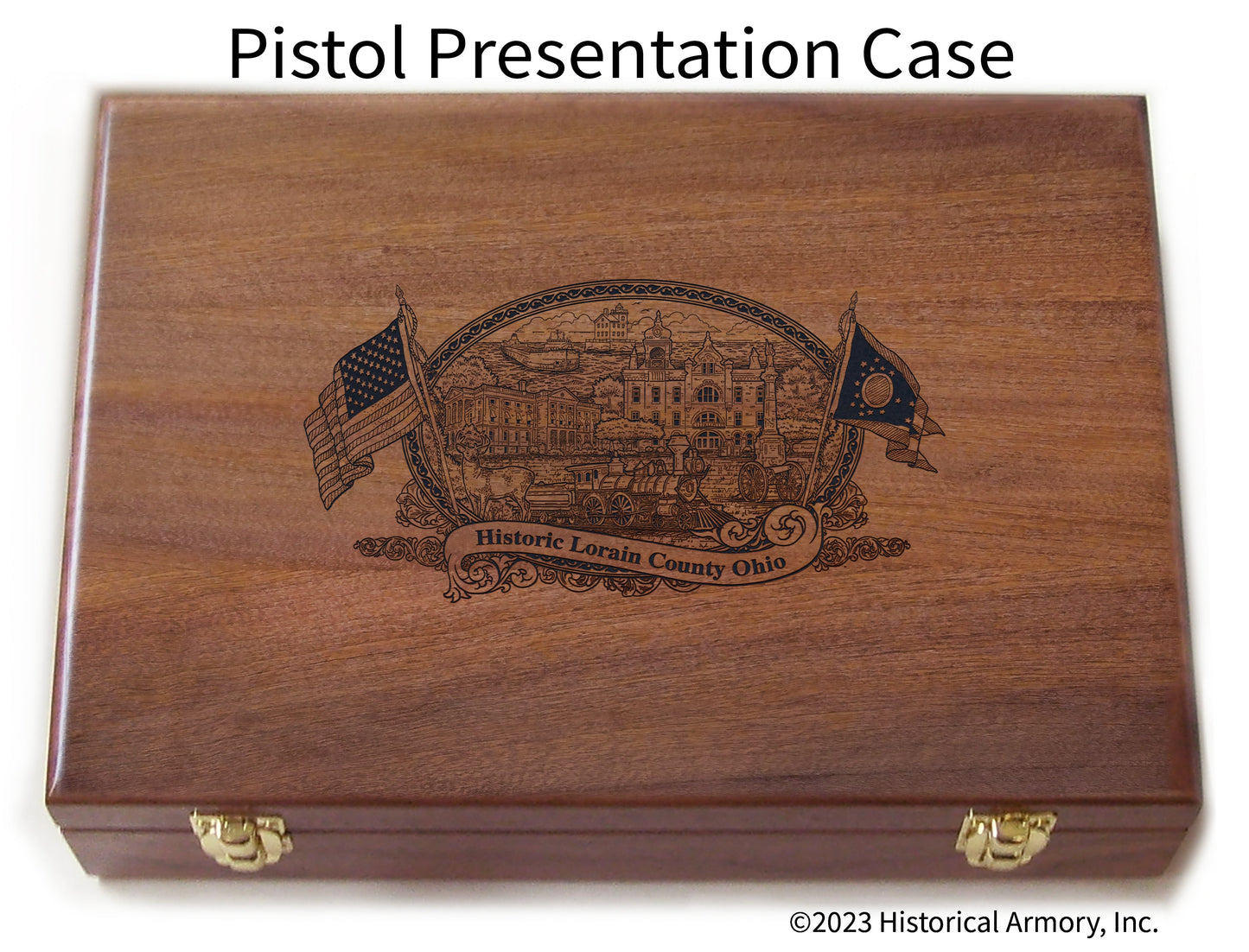 Lorain County Ohio Engraved .45 Auto Ruger 1911 Presentation Case