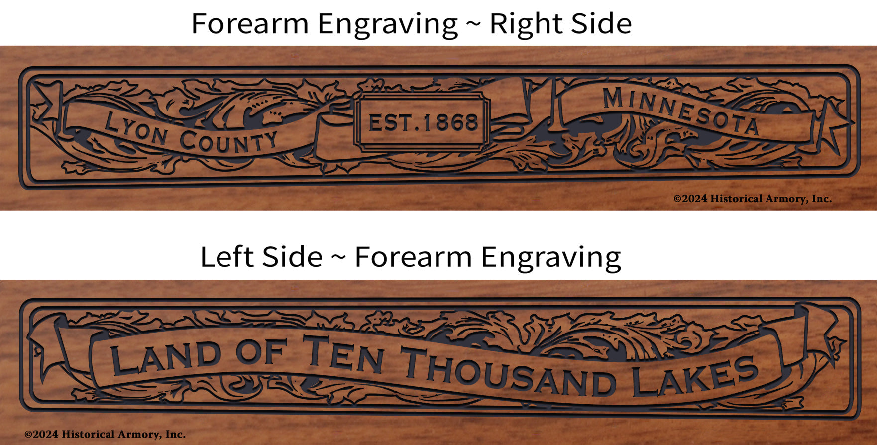 Lyon County Minnesota Engraved Rifle Forearm