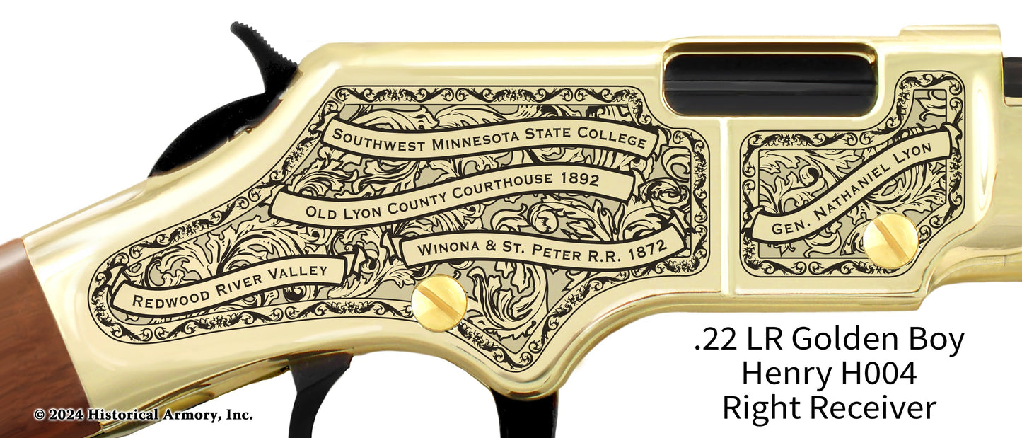 Lyon County Minnesota Engraved Henry Golden Boy Rifle
