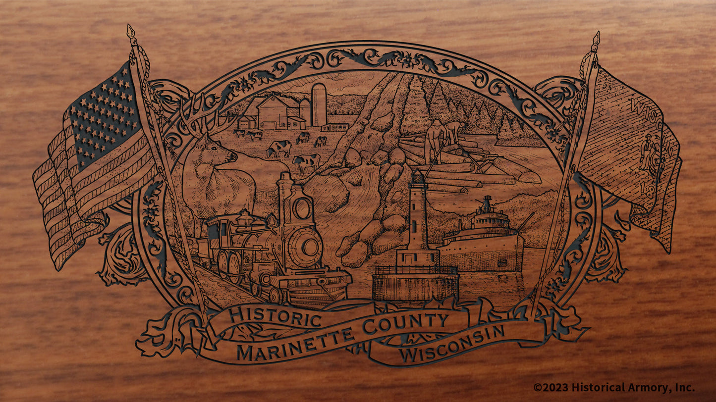 Marinette County Wisconsin Engraved Rifle