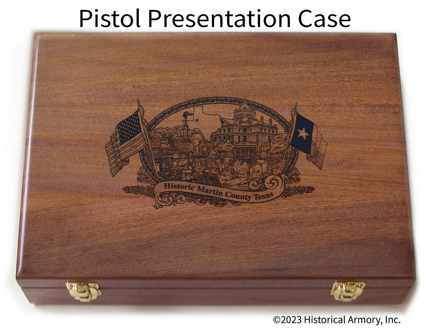 Martin County Texas Engraved .45 Auto Ruger 1911 Presentation Case