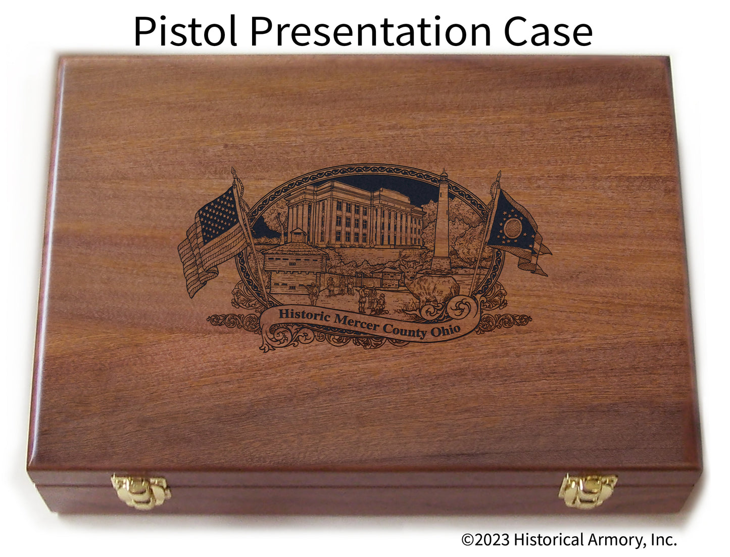 Mercer County Ohio Engraved .45 Auto Ruger 1911 Presentation Case