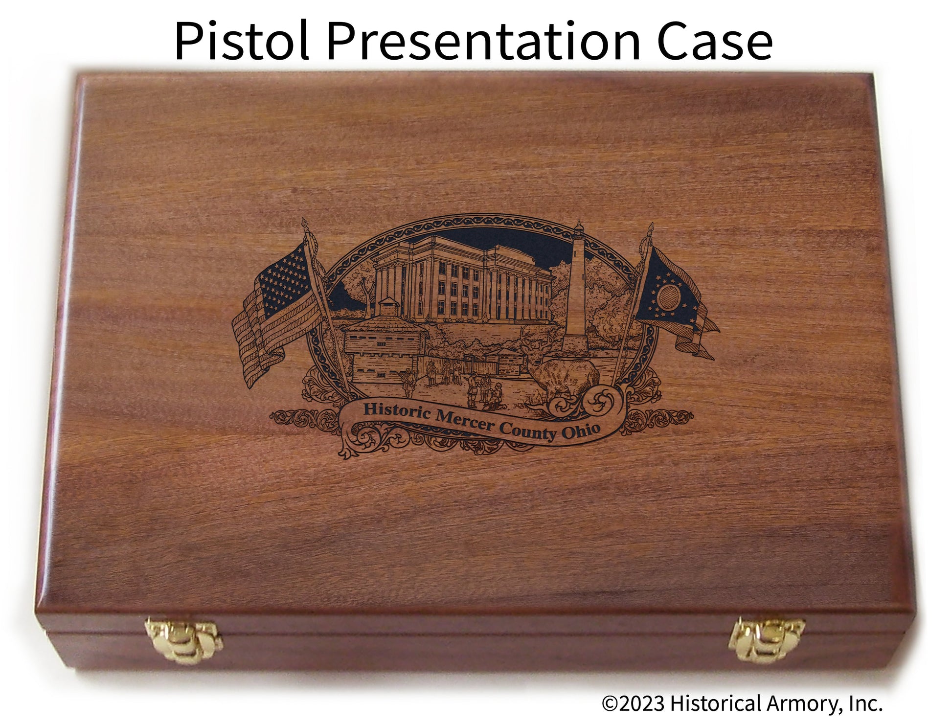 Mercer County Ohio Engraved .45 Auto Ruger 1911 Presentation Case