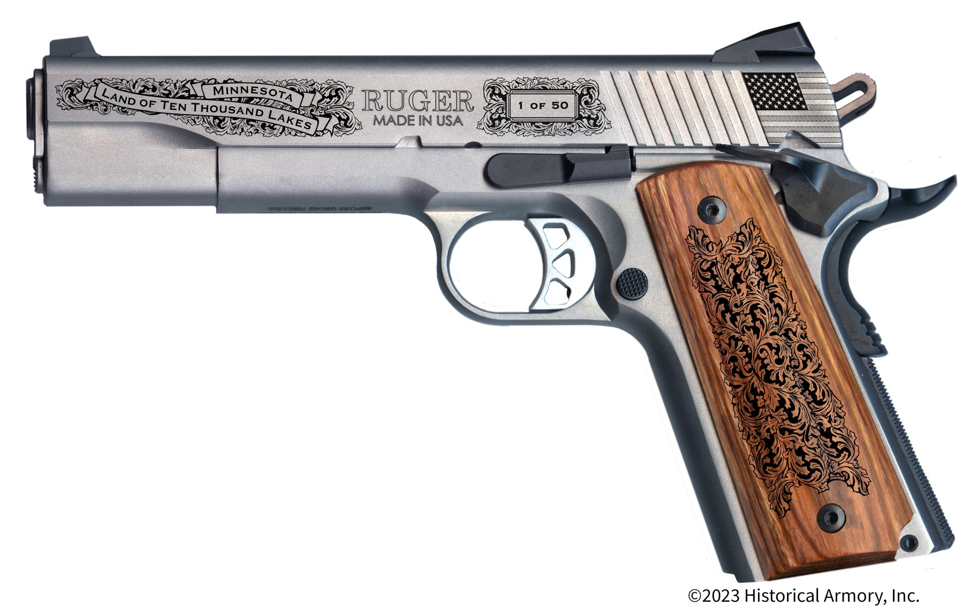 Big-Stone County Minnesota Engraved .45 Auto Ruger 1911