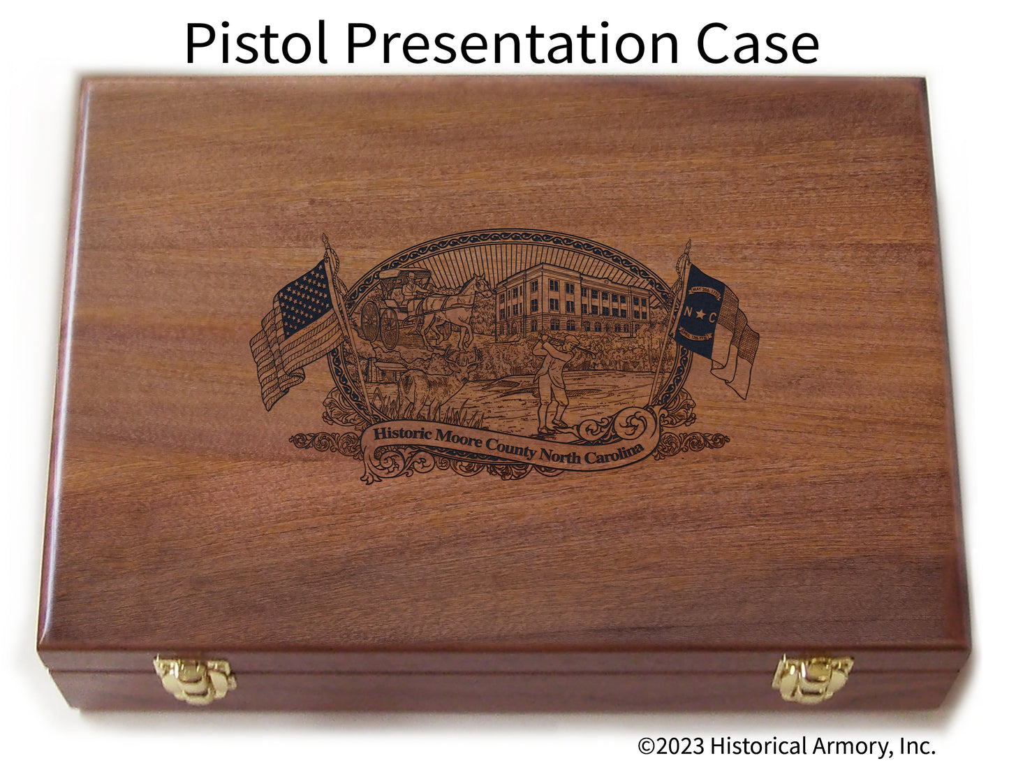 Moore County North Carolina Engraved .45 Auto Ruger 1911 Presentation Case