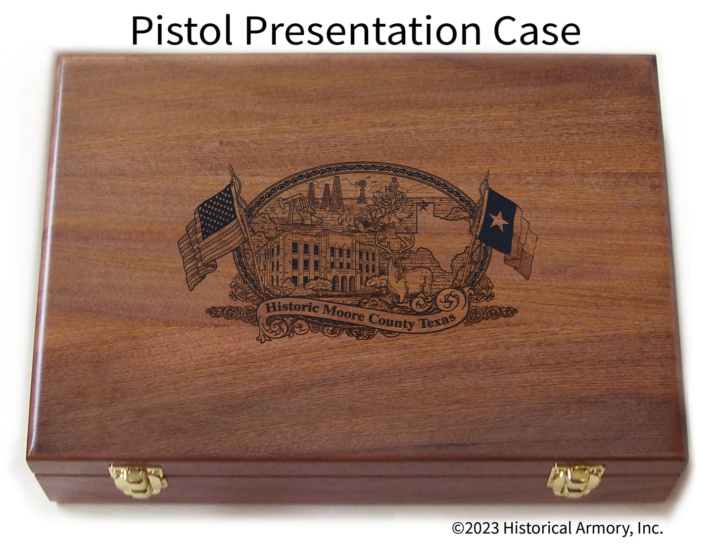 Moore County Texas Engraved .45 Auto Ruger 1911 Presentation Case