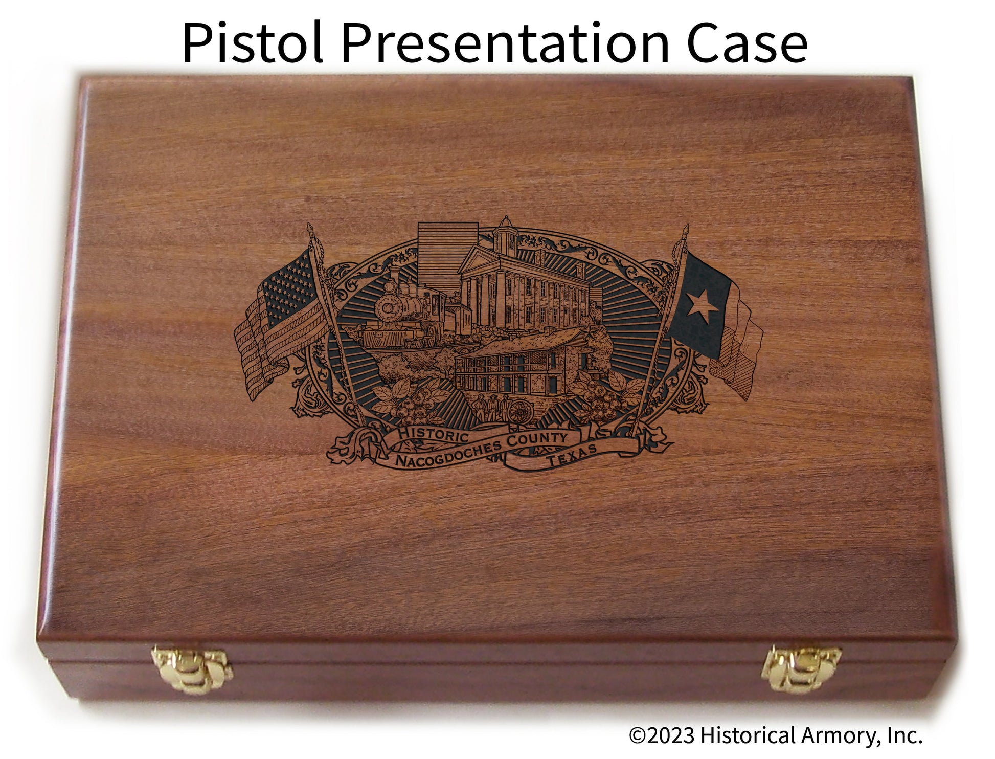 Nacogdoches County Texas Engraved .45 Auto Ruger 1911 Presentation Case