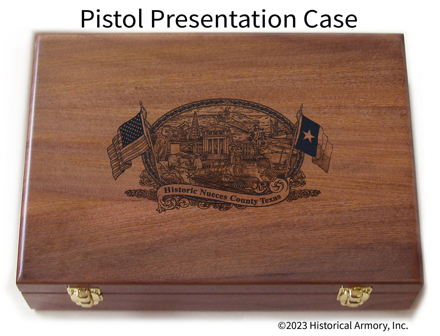 Nueces County Texas Engraved .45 Auto Ruger 1911 Presentation Case