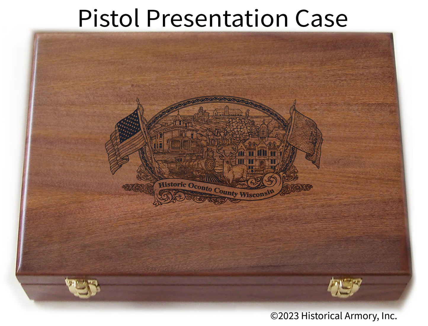 Oconto County Wisconsin Engraved .45 Auto Ruger 1911 Presentation Case