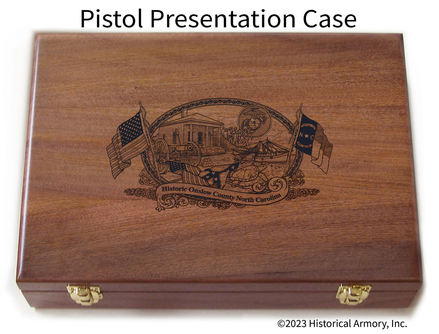 Onslow County North Carolina Engraved .45 Auto Ruger 1911 Presentation Case