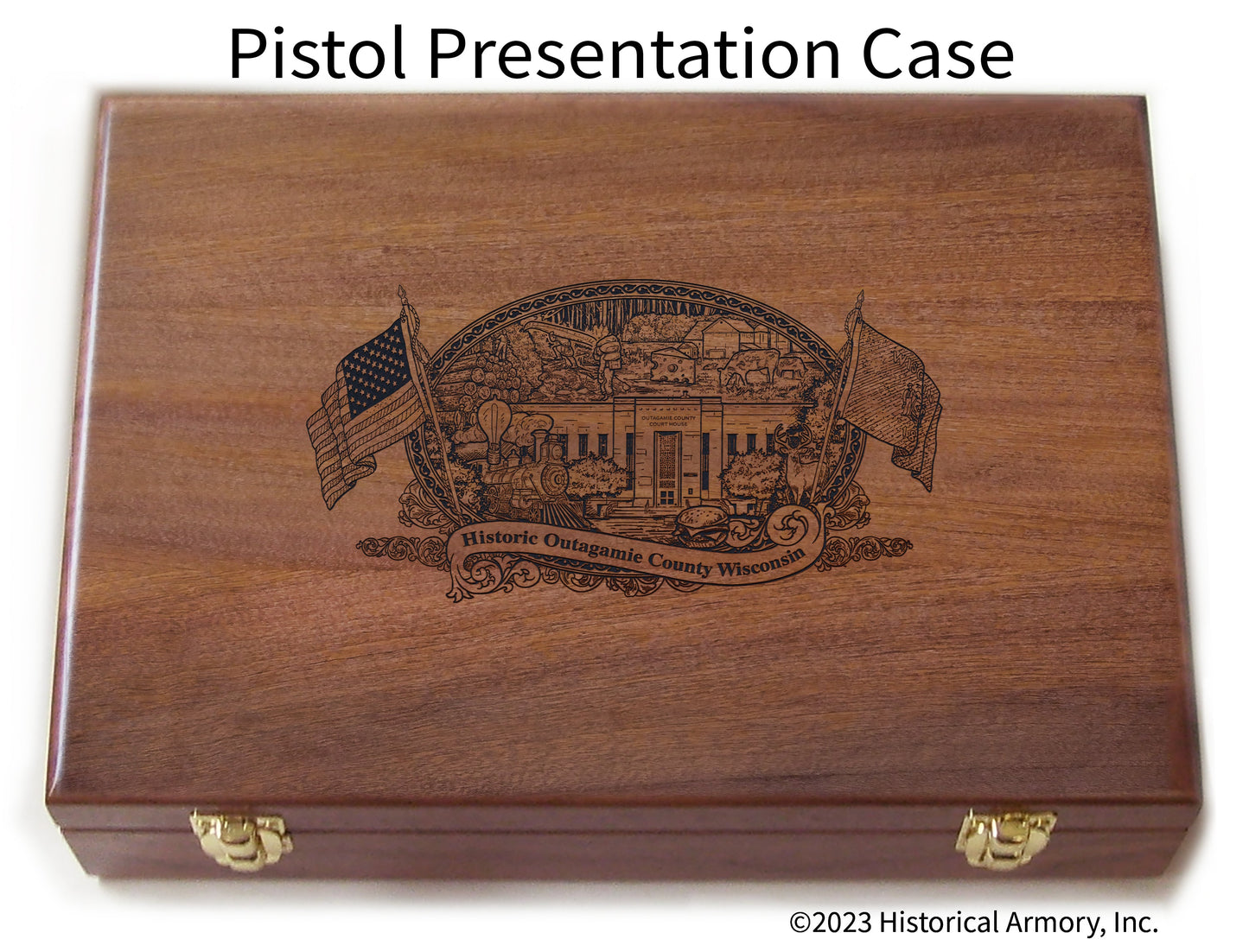 Outagamie County Wisconsin Engraved .45 Auto Ruger 1911 Presentation Case