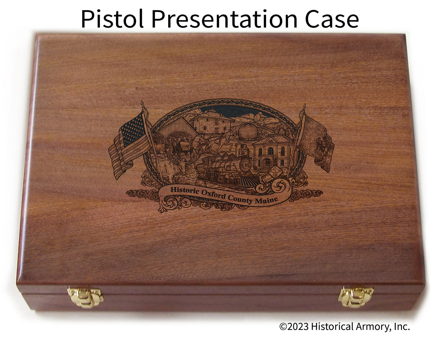 Oxford County Maine Engraved .45 Auto Ruger 1911 Presentation Case