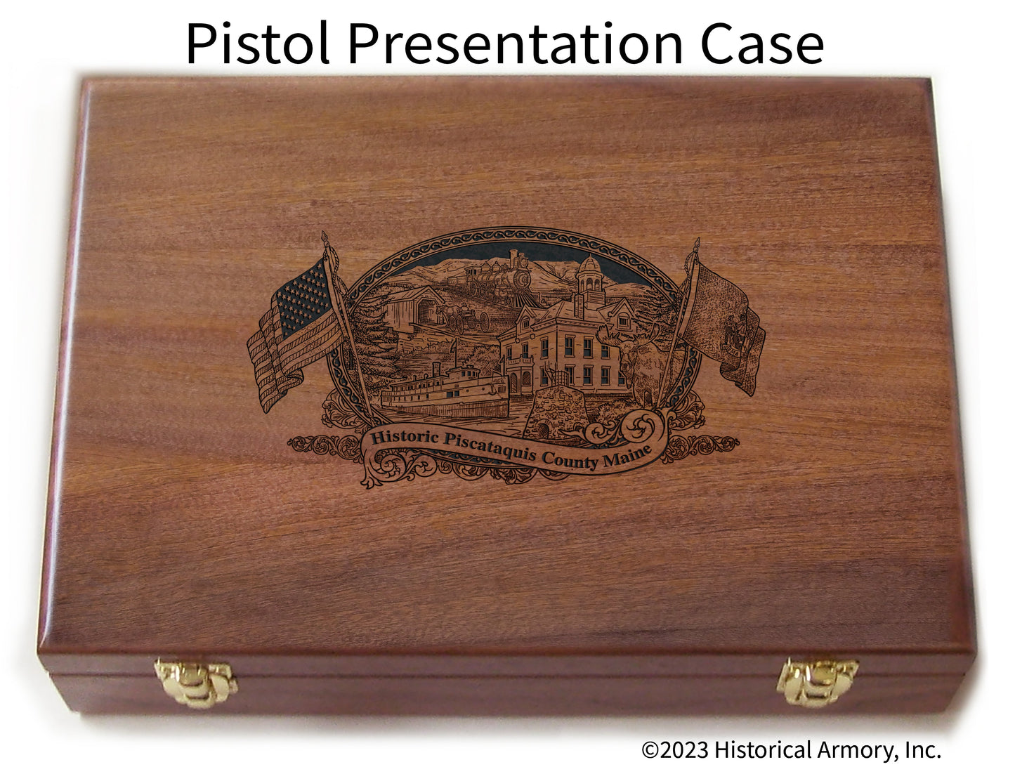 Piscataquis County Maine Engraved .45 Auto Ruger 1911 Presentation Case