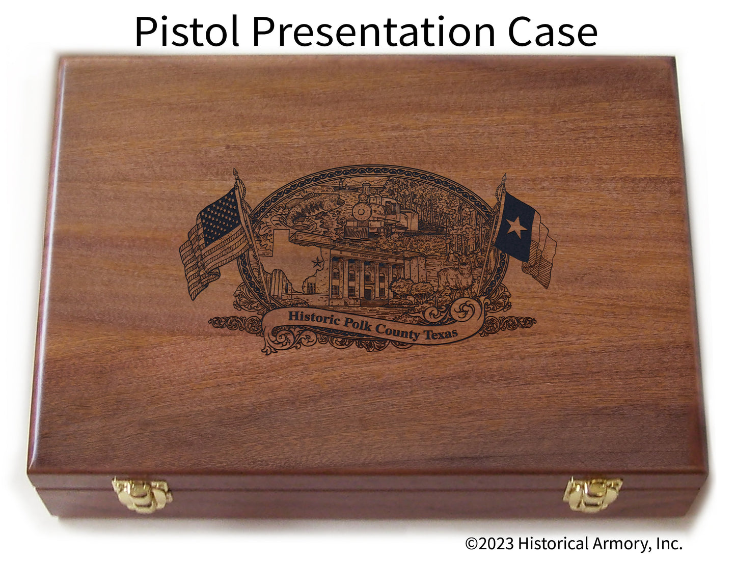 Polk County Texas Engraved .45 Auto Ruger 1911 Presentation Case