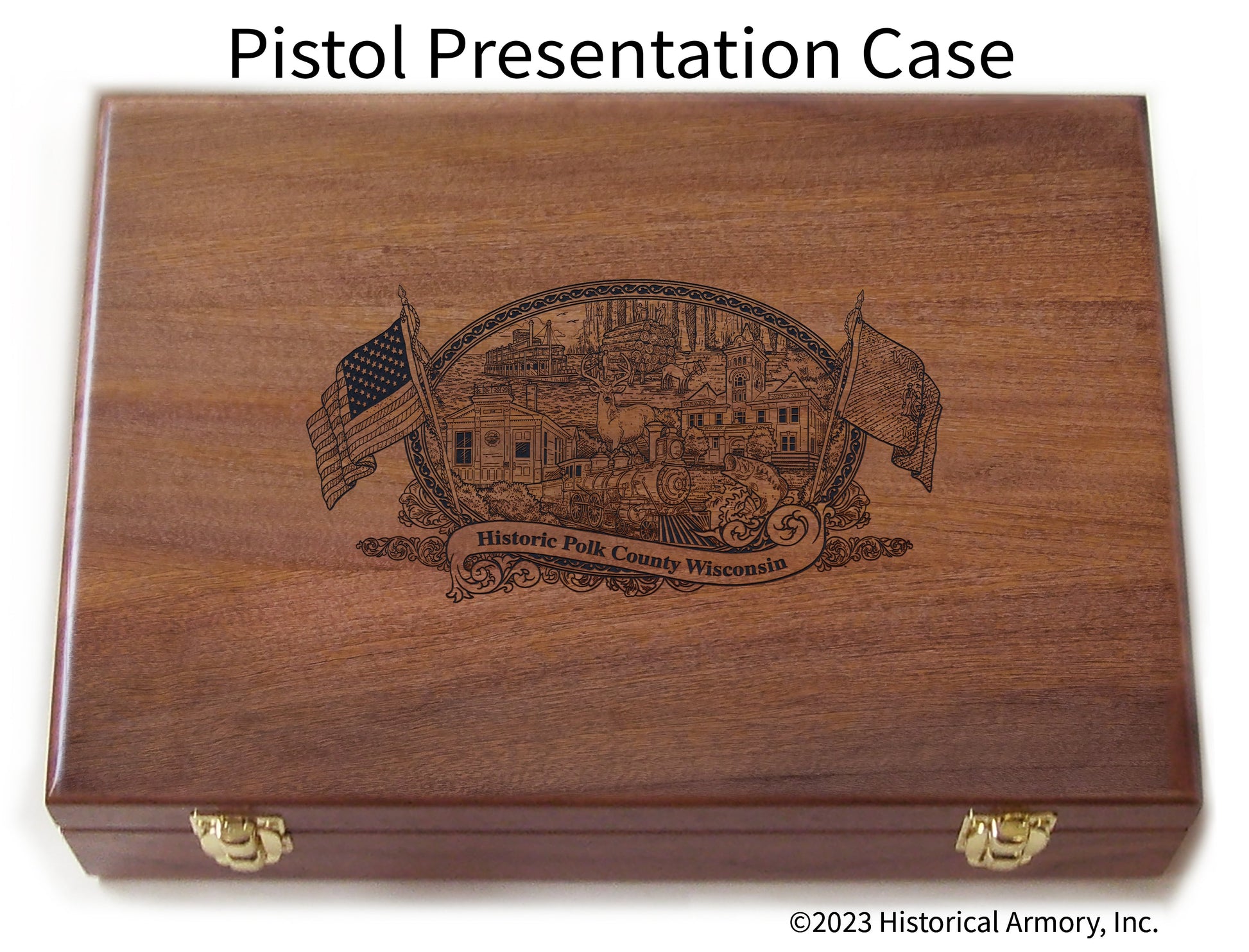 Polk County Wisconsin Engraved .45 Auto Ruger 1911 Presentation Case