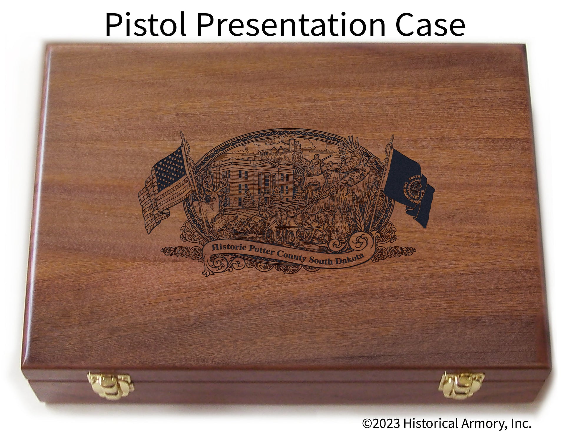 Potter County South Dakota Engraved .45 Auto Ruger 1911 Presentation Case