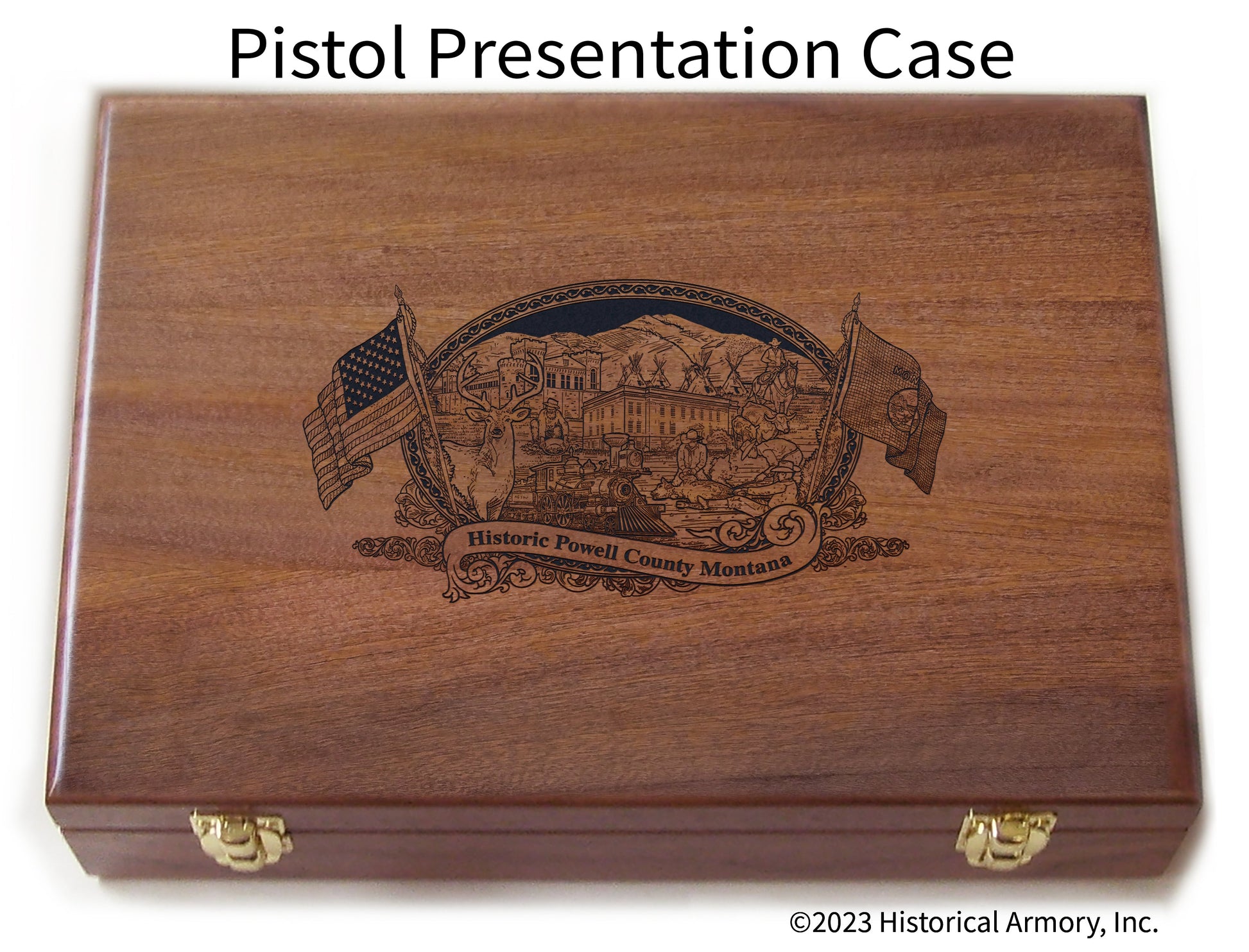 Powell County Montana Engraved .45 Auto Ruger 1911 Presentation Case