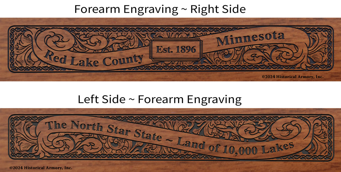 Red Lake County Minnesota Engraved Rifle Forearm