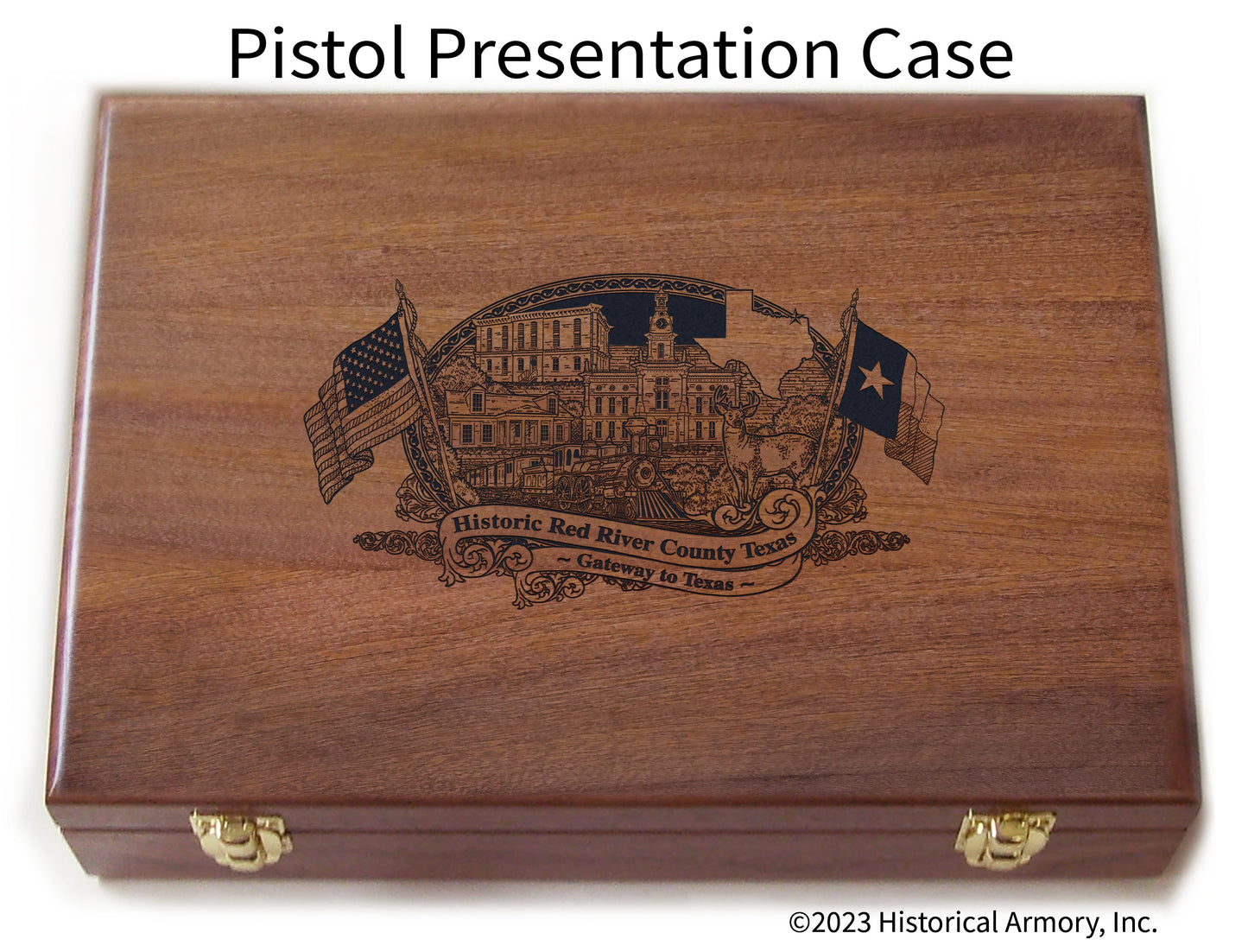 Red River County Texas Engraved .45 Auto Ruger 1911 Presentation Case