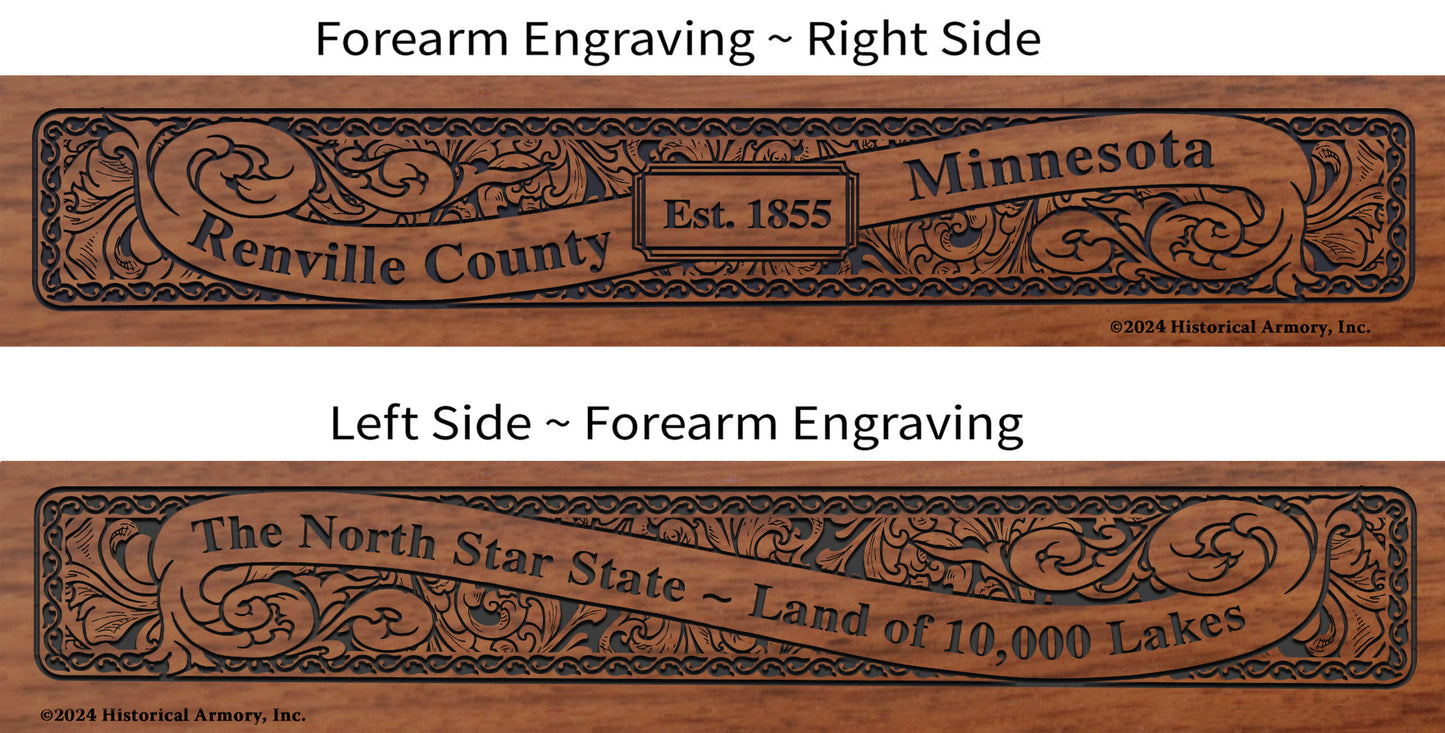 Renville County Minnesota Engraved Rifle Forearm