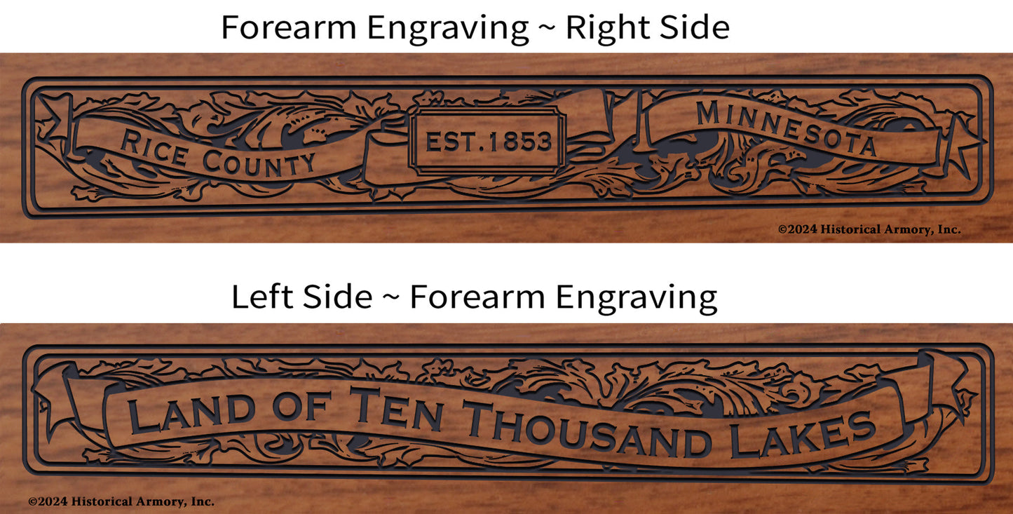 Rice County Minnesota Engraved Rifle Forearm