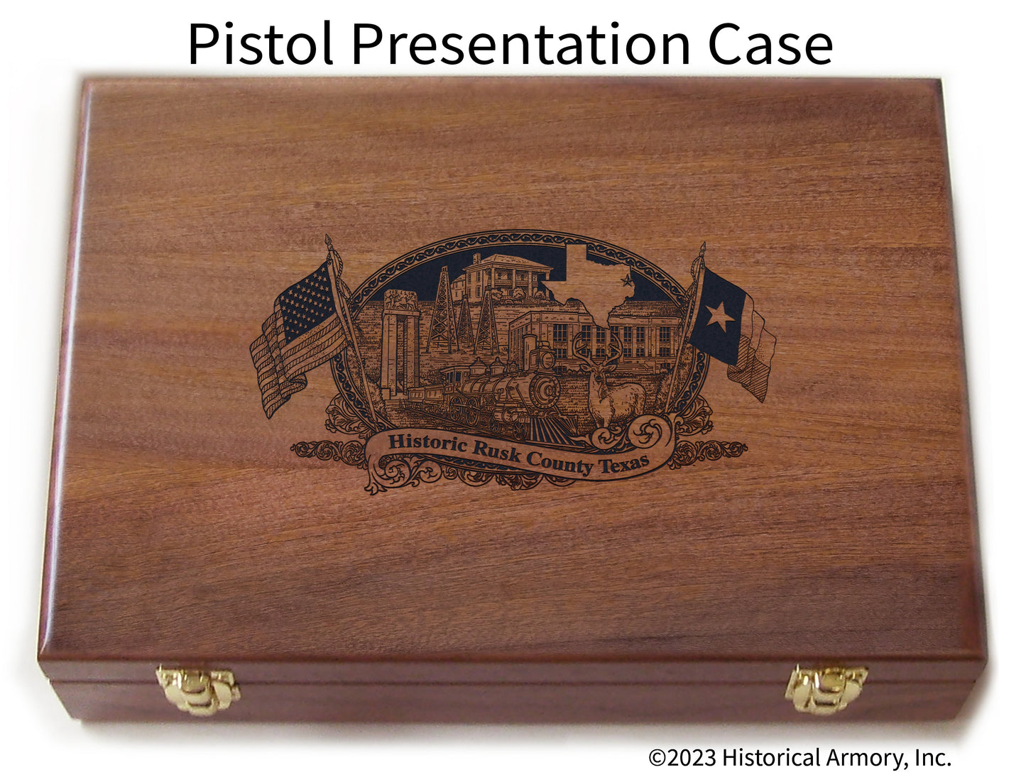 Rusk County Texas Engraved .45 Auto Ruger 1911 Presentation Case