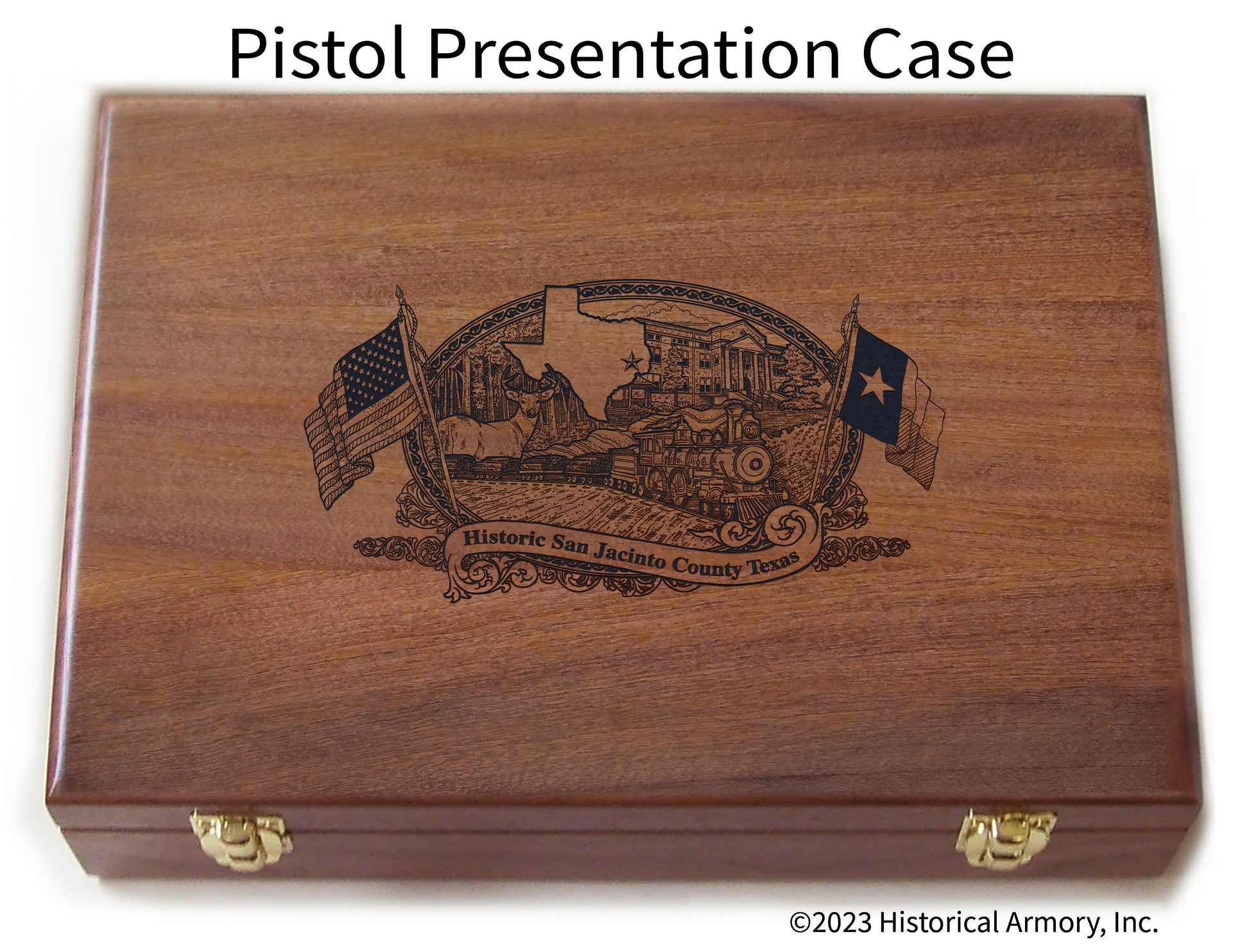 San Jacinto County Texas Engraved .45 Auto Ruger 1911 Presentation Case