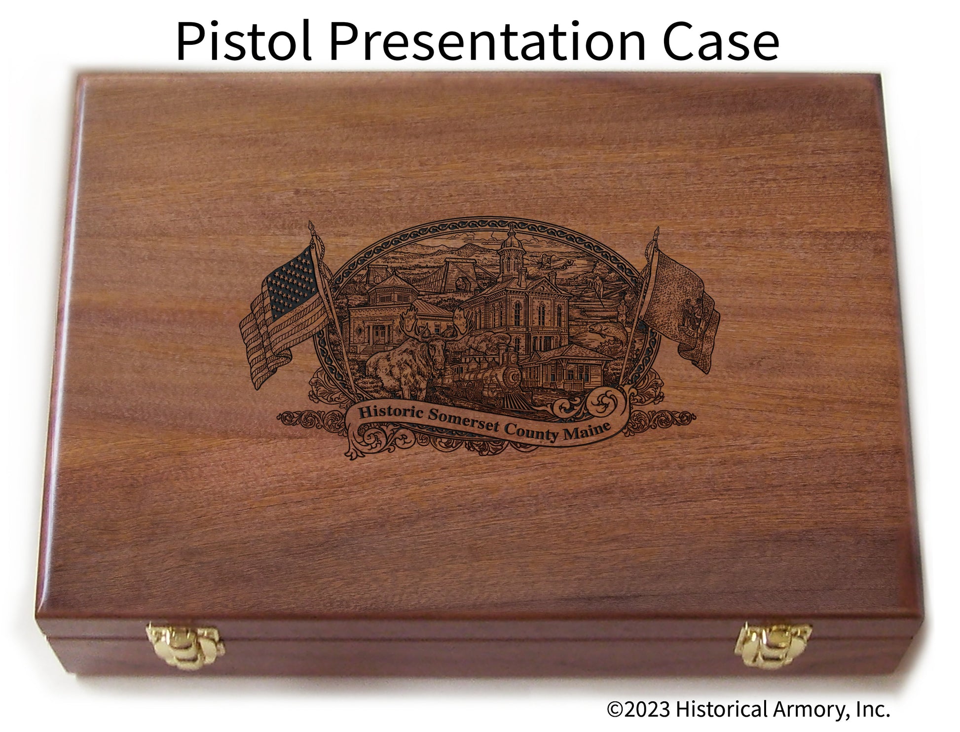 Somerset County Maine Engraved .45 Auto Ruger 1911 Presentation Case