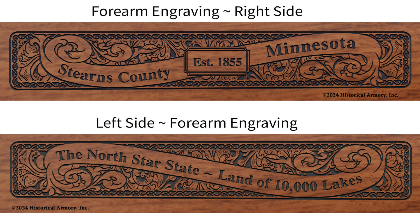 Stearns County Minnesota Engraved Rifle Forearm