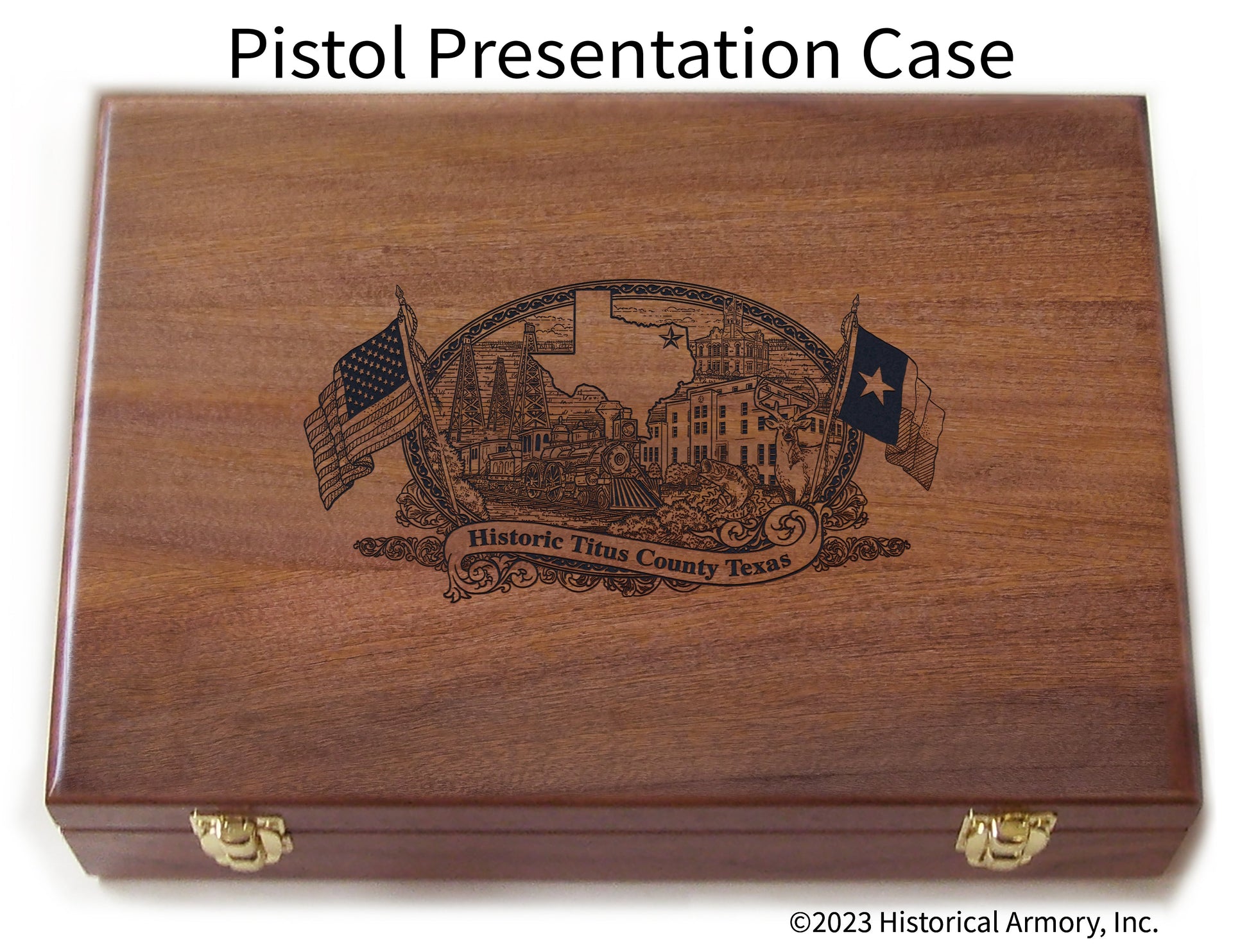 Titus County Texas Engraved .45 Auto Ruger 1911 Presentation Case