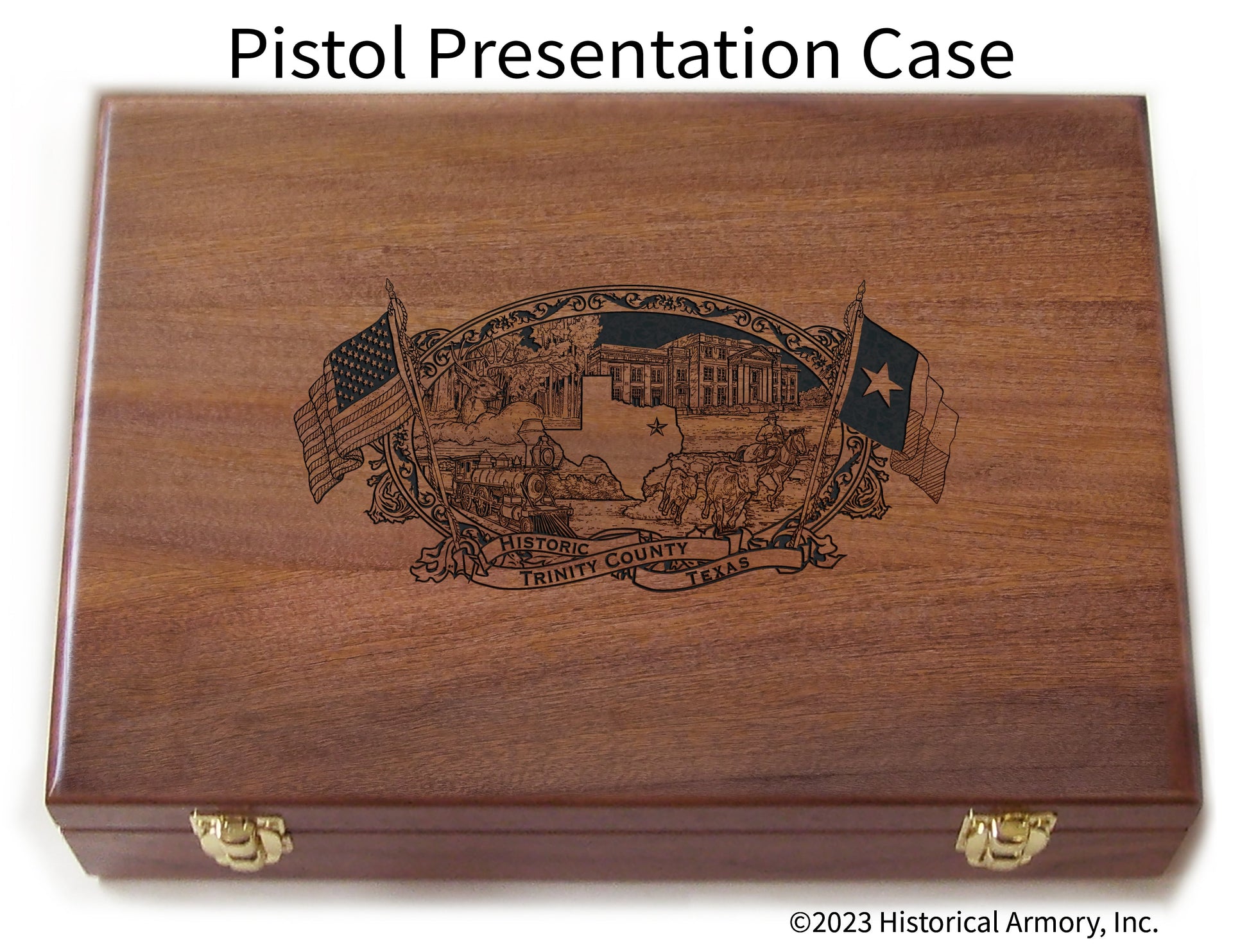 Trinity County Texas Engraved .45 Auto Ruger 1911 Presentation Case