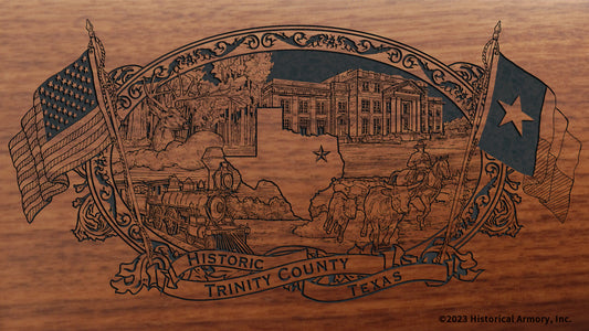 Trinity County Texas Engraved Rifle