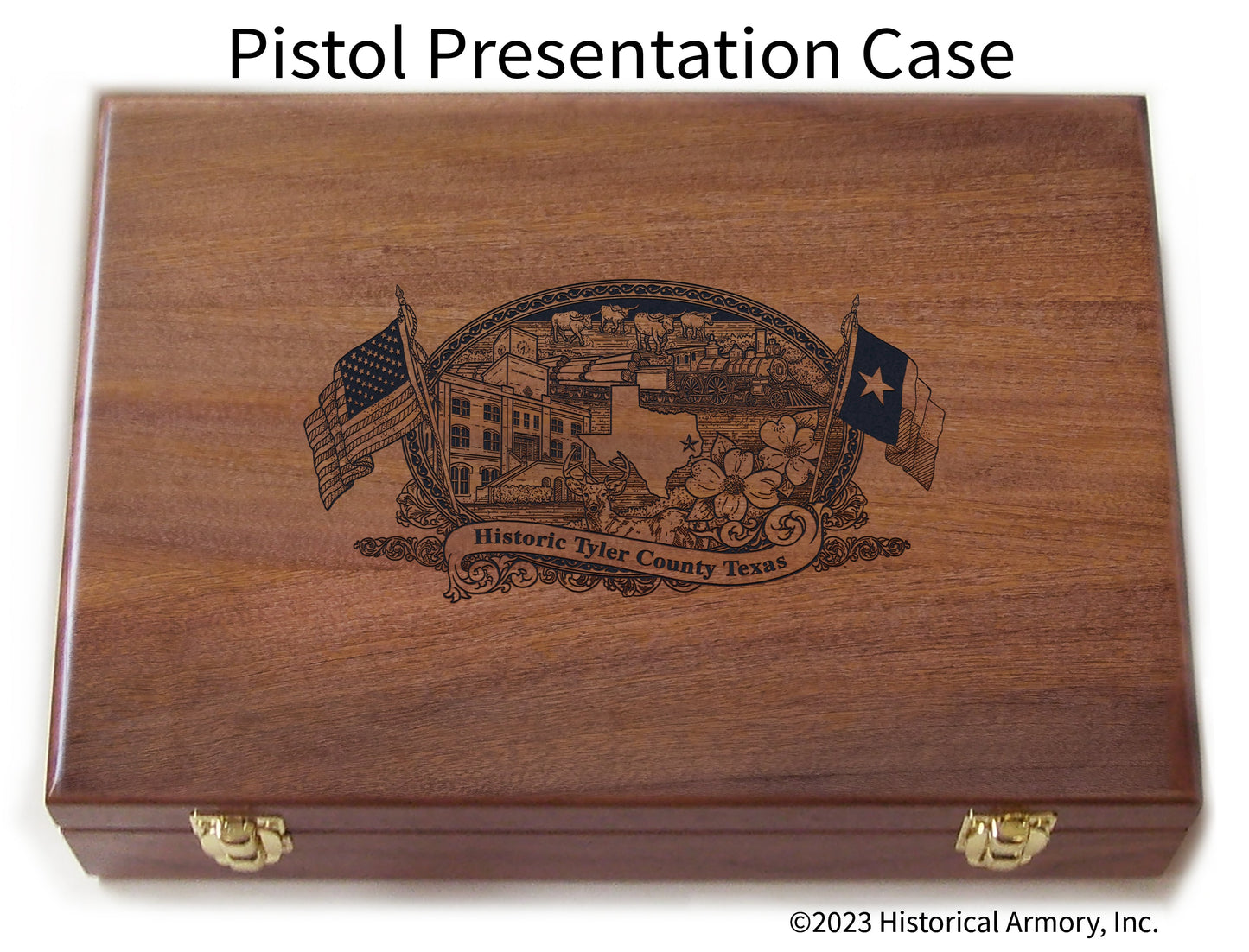 Tyler County Texas Engraved .45 Auto Ruger 1911 Presentation Case