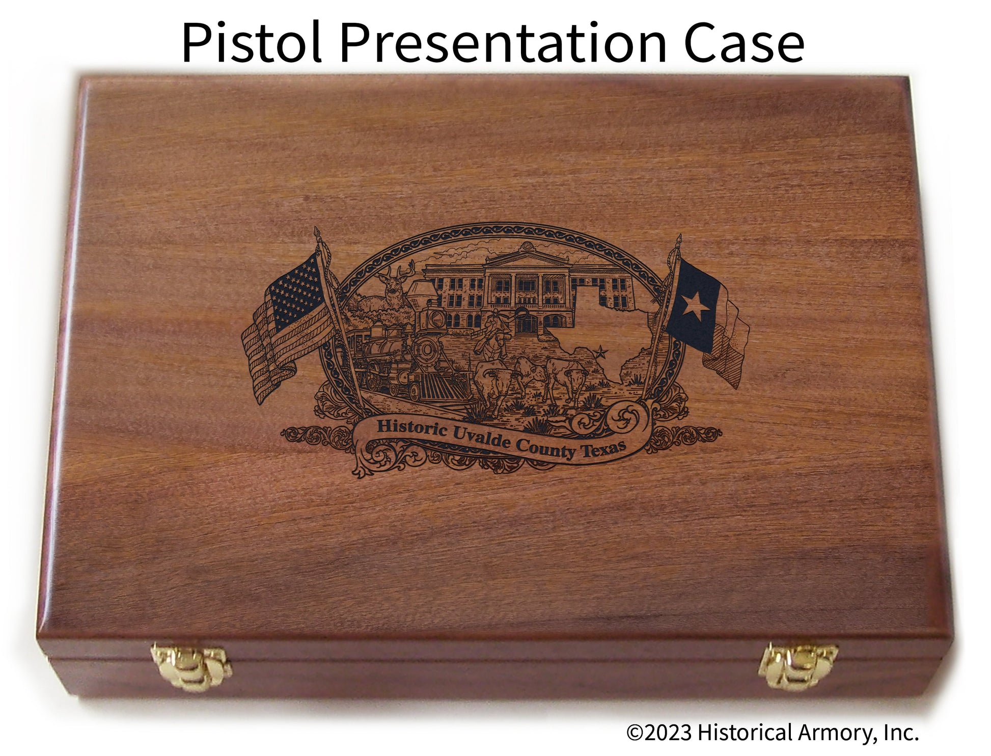 Uvalde County Texas Engraved .45 Auto Ruger 1911 Presentation Case