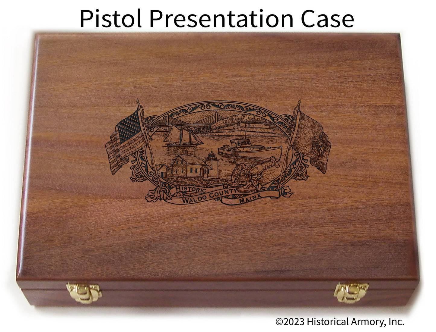 Waldo County Maine Engraved .45 Auto Ruger 1911 Presentation Case