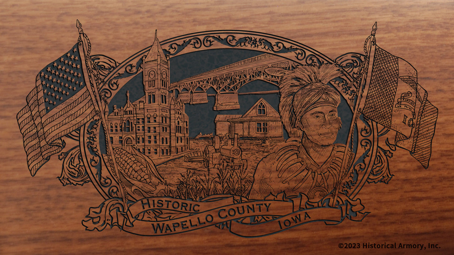 Wapello County Iowa Engraved Rifle