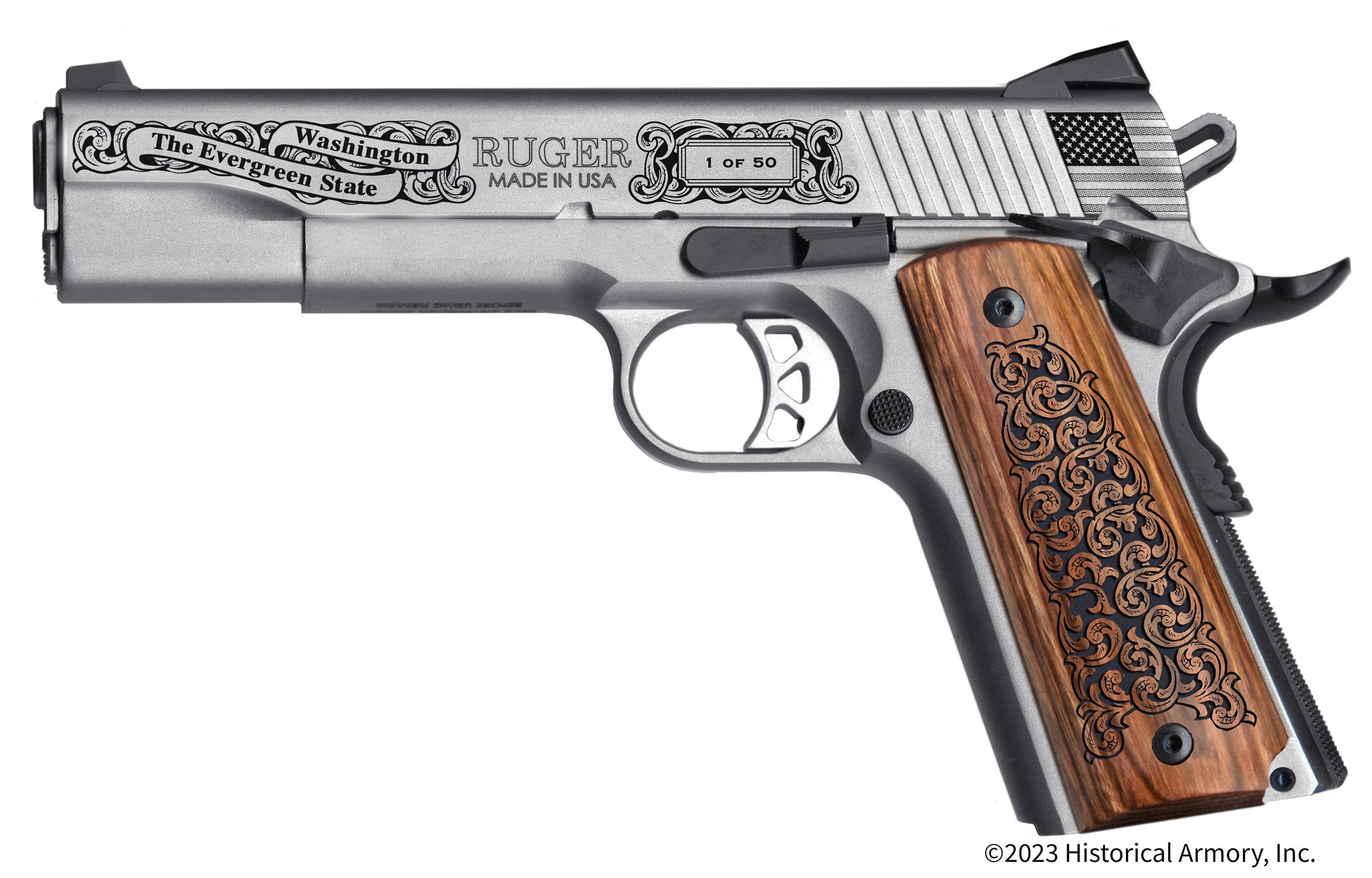 Grant County Washington Engraved .45 Auto Ruger 1911